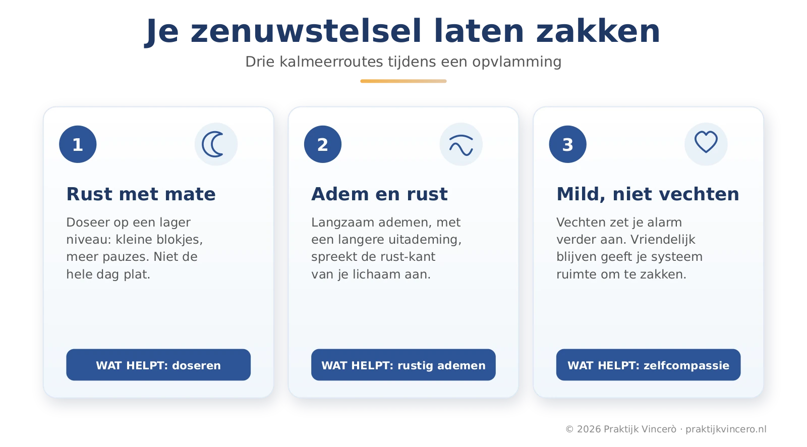 Drie manieren om tijdens een opvlamming je zenuwstelsel te kalmeren
